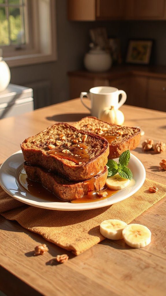 decadent banana bread breakfast