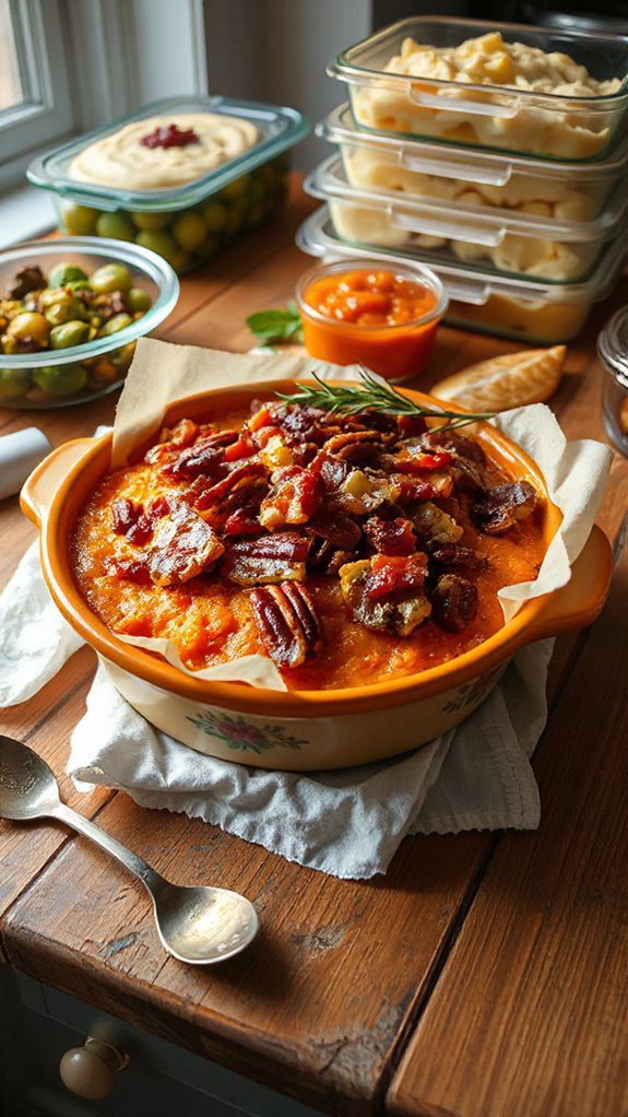 delicious bourbon sweet potato casserole