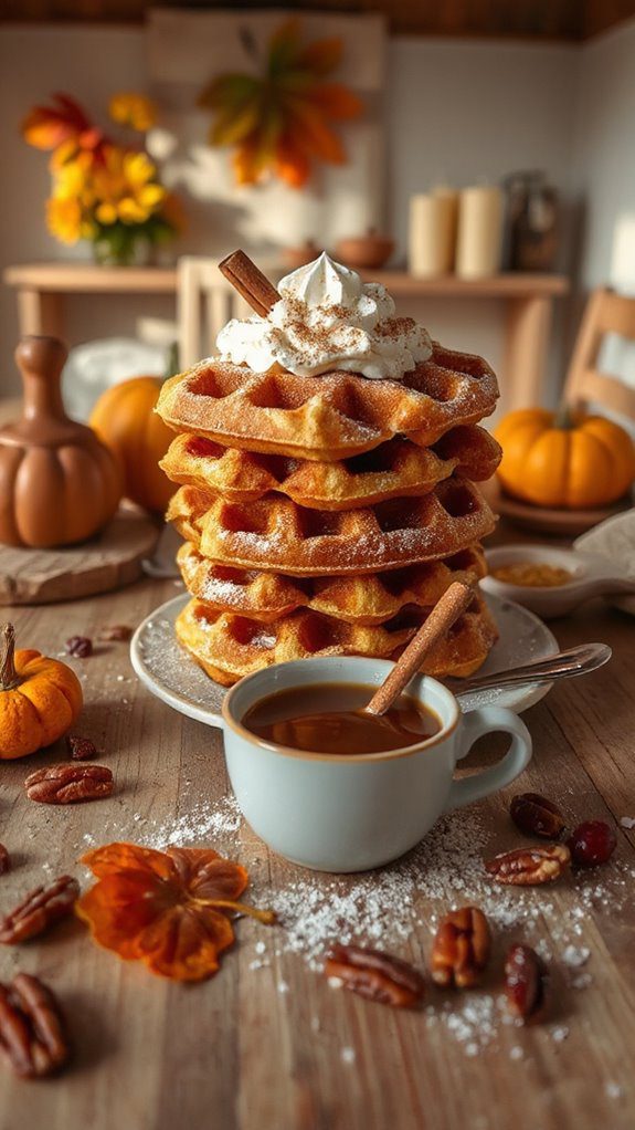 delicious pumpkin spice waffles