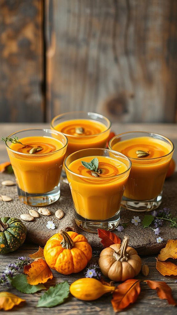 elegant fall soup shots