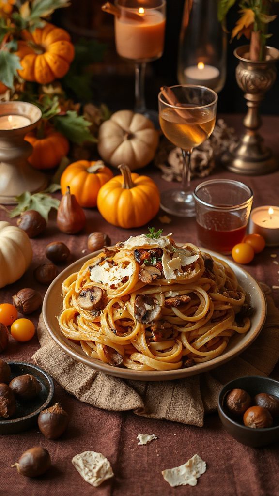 elegant mushroom truffle pasta
