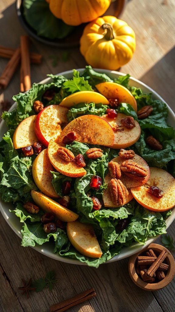 fall inspired kale apple salad