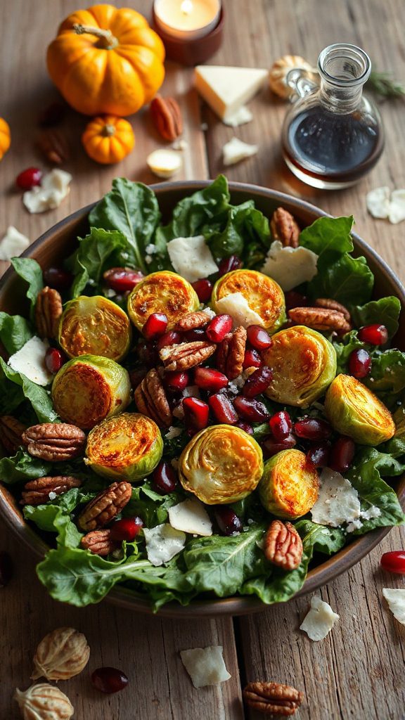 fall inspired roasted brussels sprouts salad