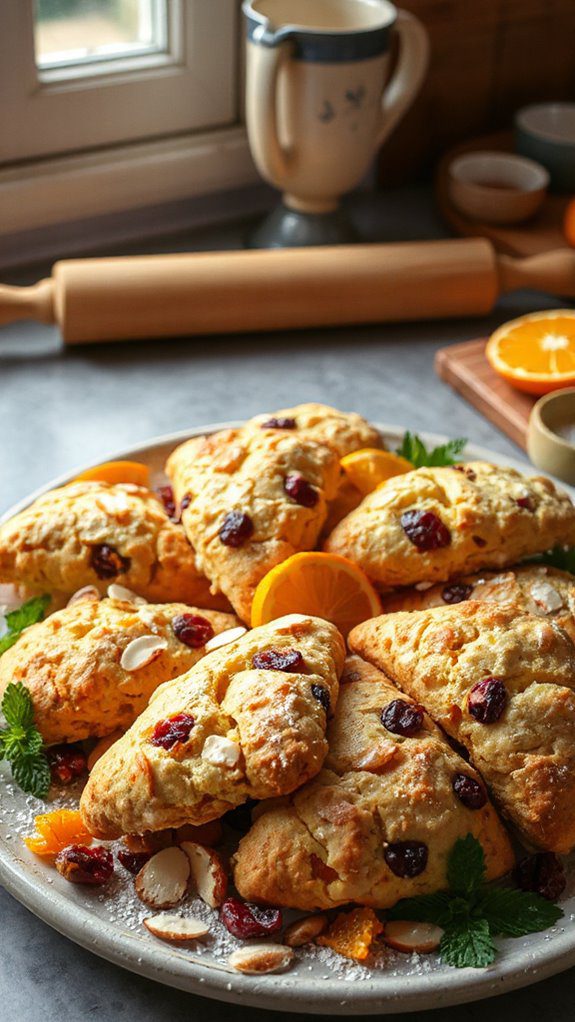 festive orange cranberry scones