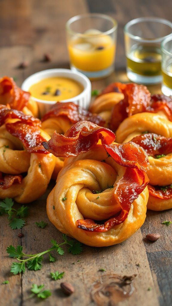 garlic herb bacon pastries