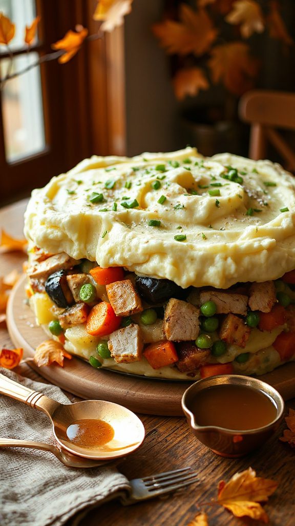 garlic herb mashed potato casserole