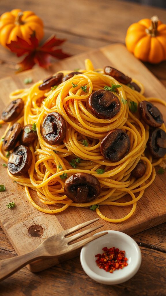 garlic mushroom thyme spaghetti recipe