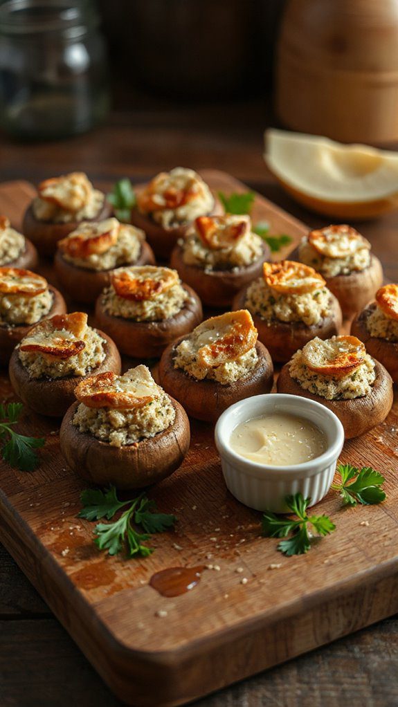 garlic parmesan mushroom appetizer delight