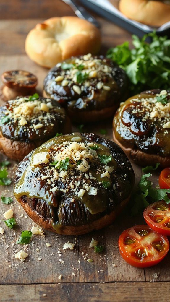 garlic parmesan portobello burgers