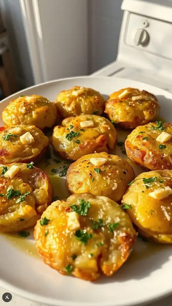 garlic parmesan smashed potatoes