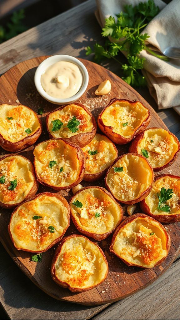 garlic parmesan smashed potatoes garlic parmesan smashed potatoes