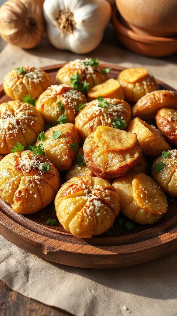 garlic parmesan smashed potatoes garlic parmesan smashed potatoes