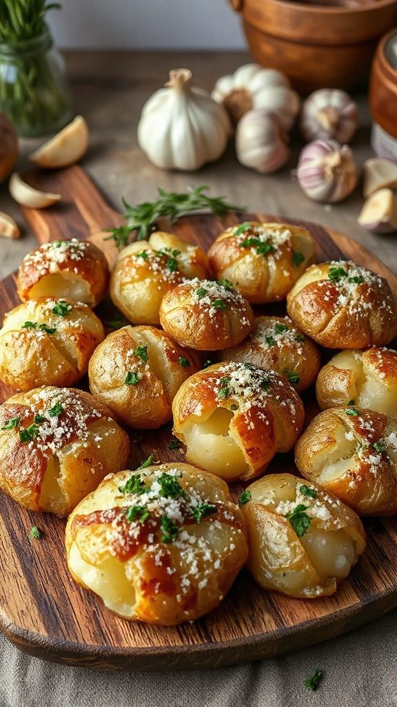 garlic parmesan smashed potatoes garlic parmesan smashed potatoes