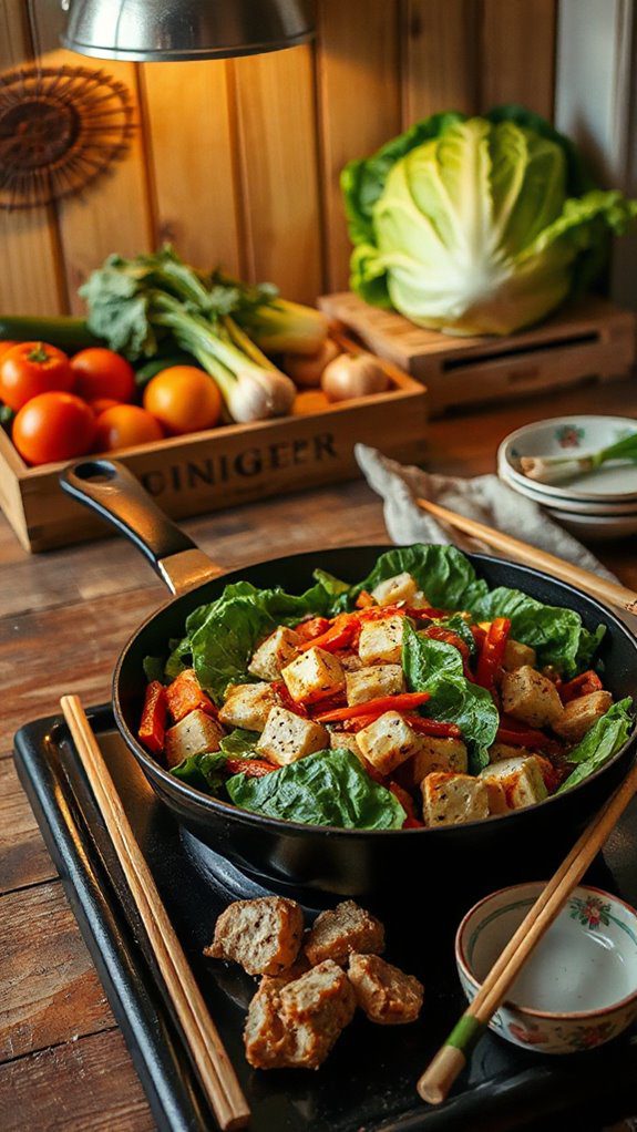 healthy tofu cabbage stir fry