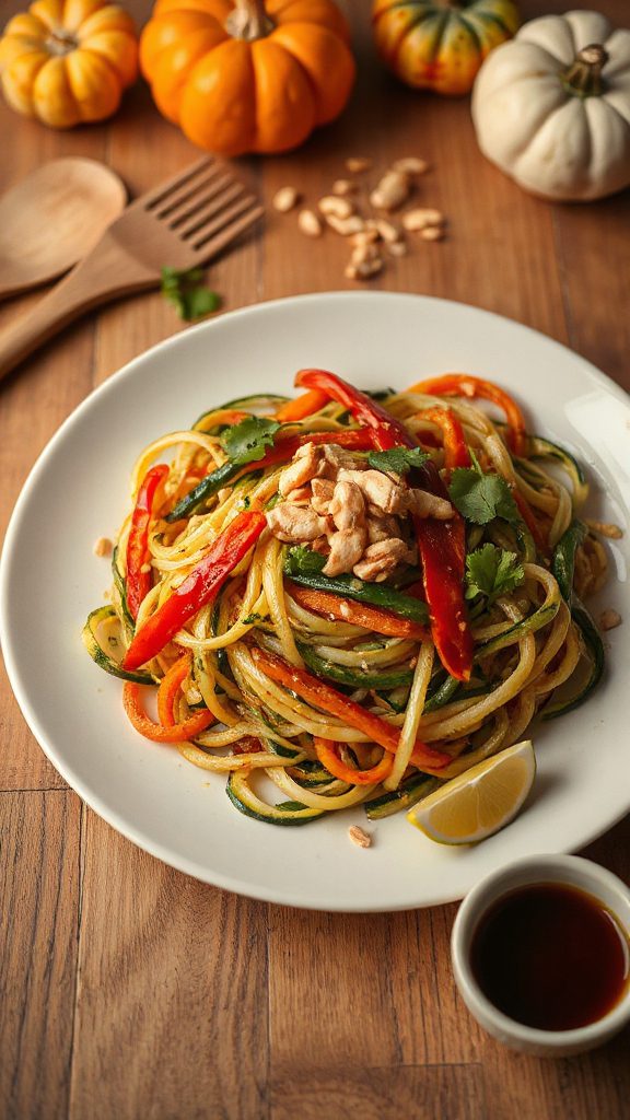 healthy zucchini noodle pad thai