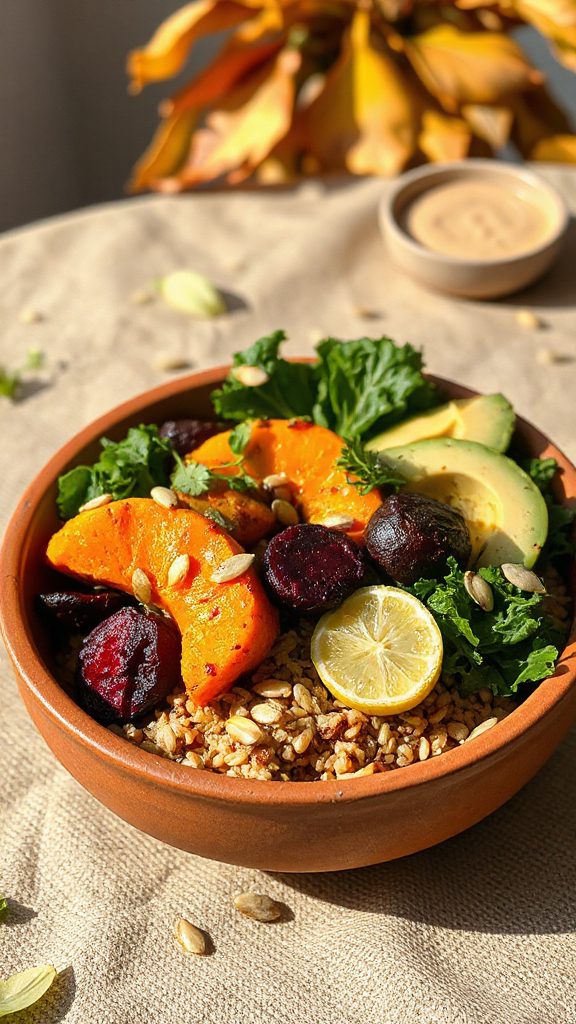 hearty autumn grain bowl
