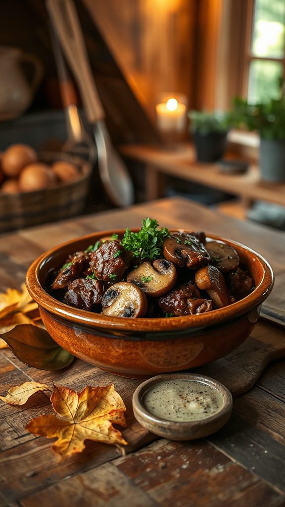 hearty beef mushroom stew