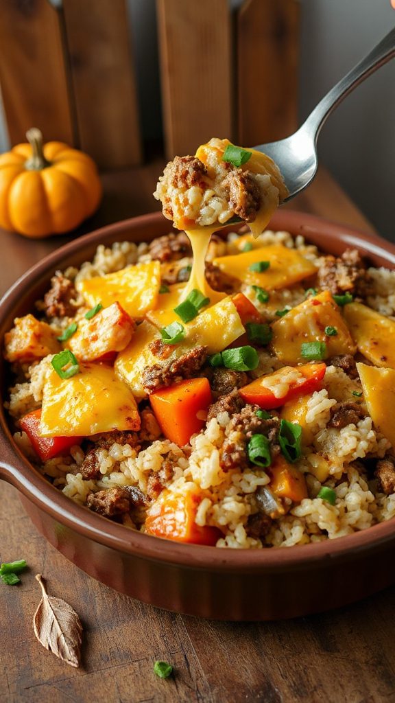 hearty beef rice casserole