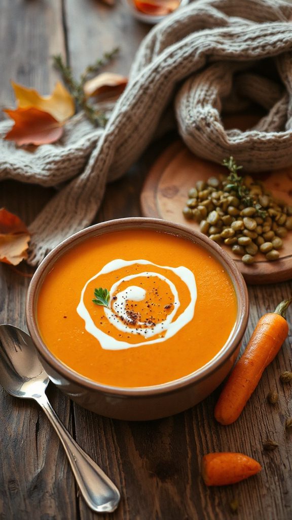 hearty carrot lentil soup