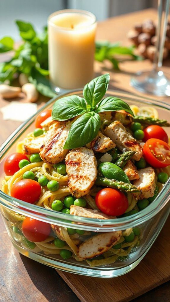 hearty chicken pesto pasta