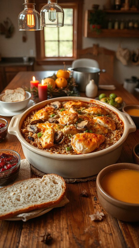 hearty chicken rice casserole