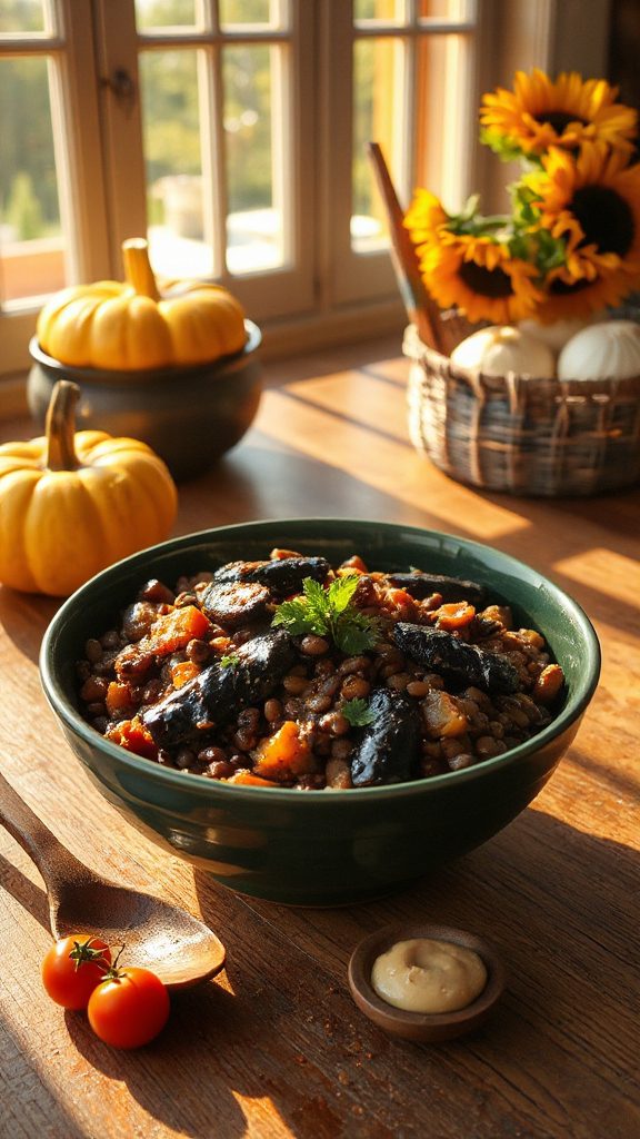 hearty eggplant lentil stew