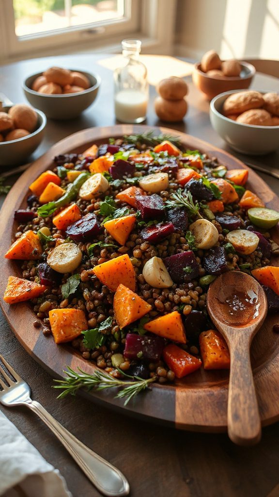 hearty fall lentil salad