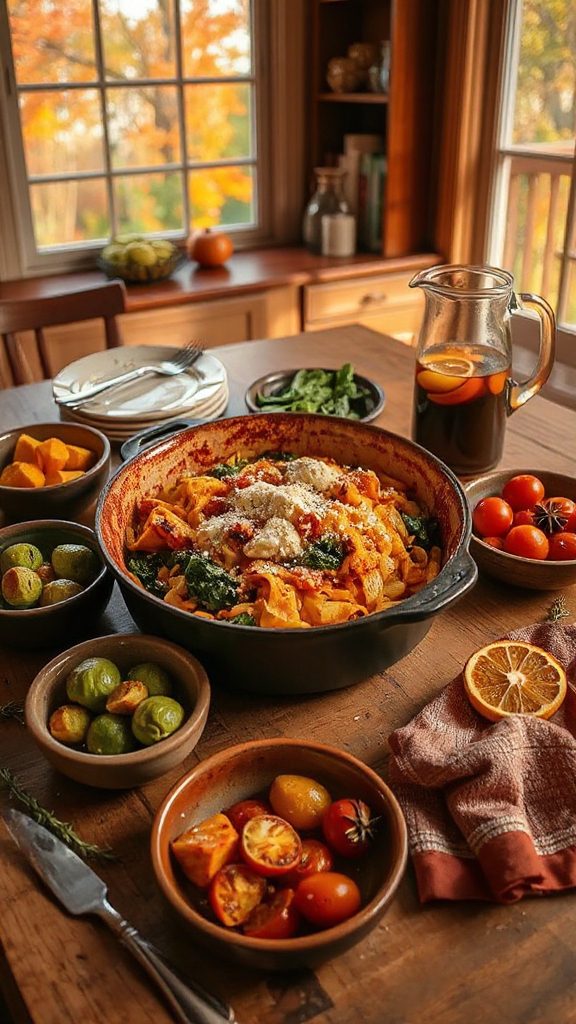 hearty fall vegetable pasta