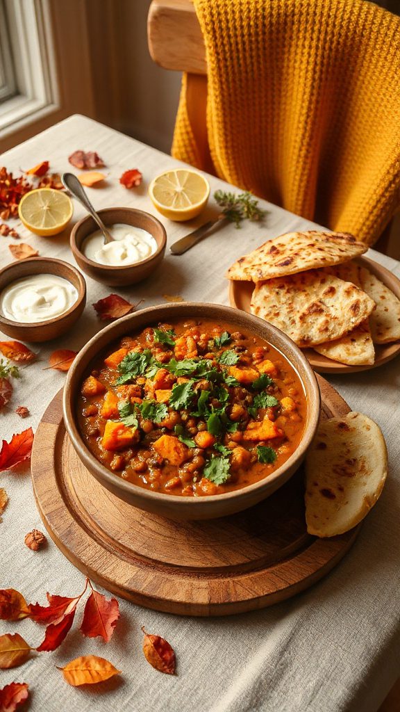 hearty lentil sweet potato curry
