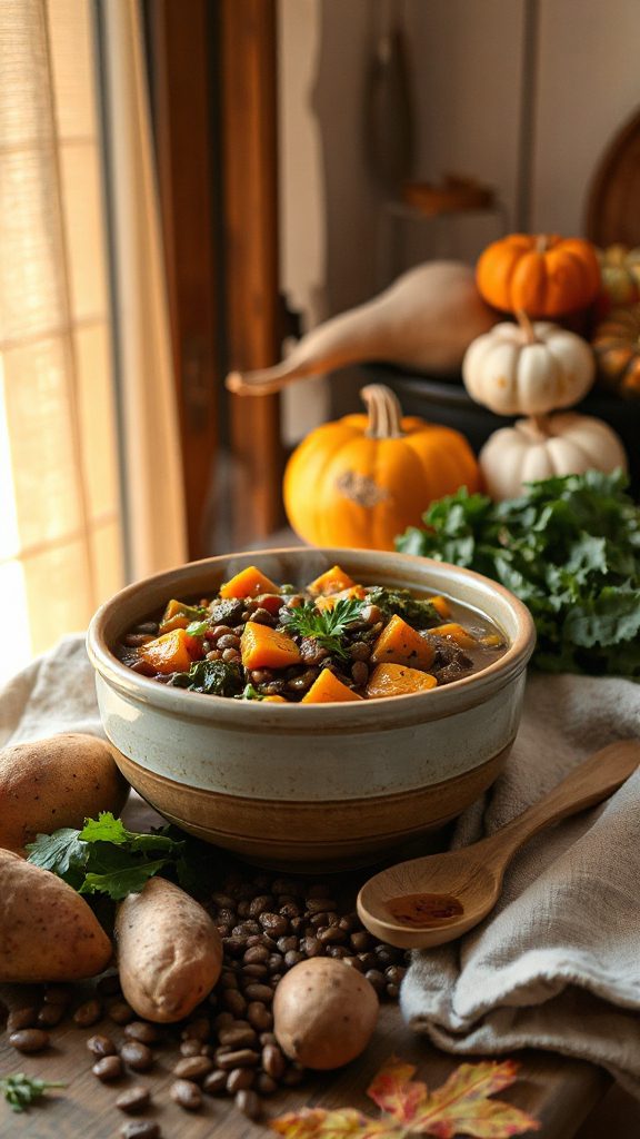 hearty lentil sweet potato stew