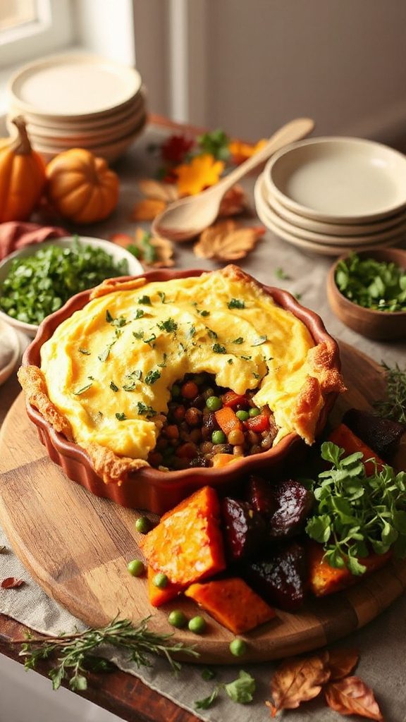 hearty lentil vegetable pie