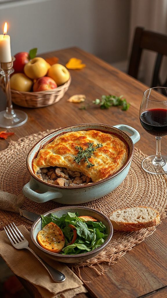 hearty mushroom barley casserole