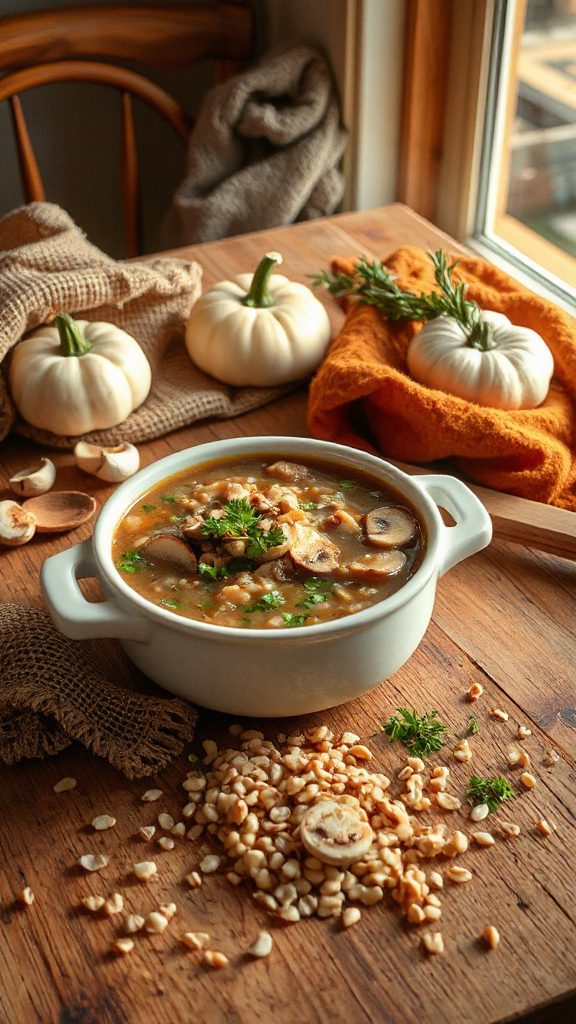 hearty mushroom barley soup hearty mushroom barley soup