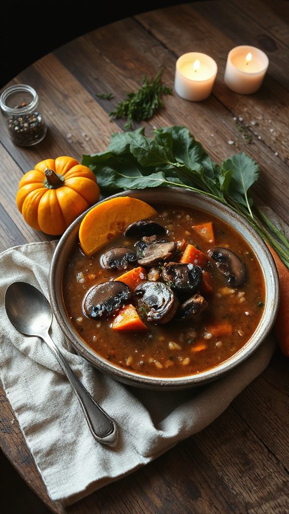 hearty mushroom barley soup