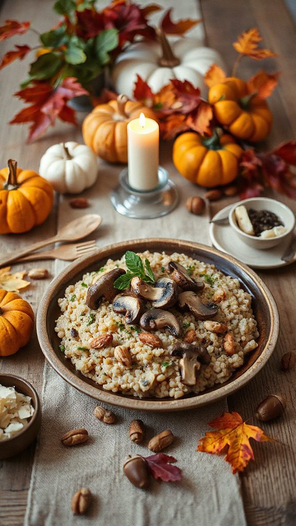 hearty mushroom farro risotto hearty mushroom farro risotto