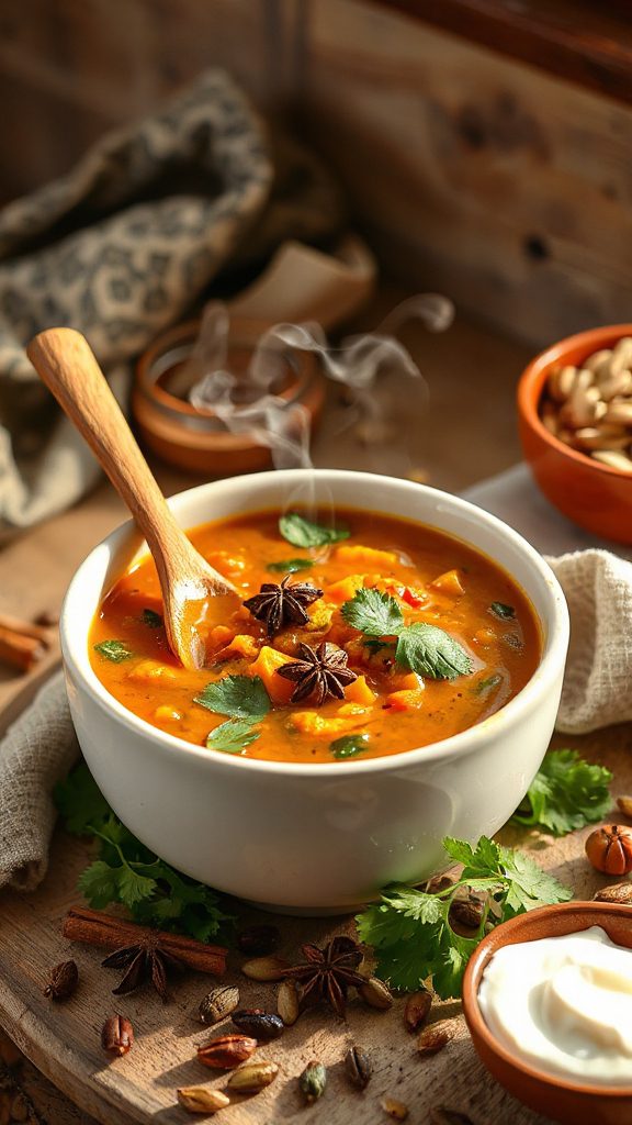 hearty pumpkin lentil stew
