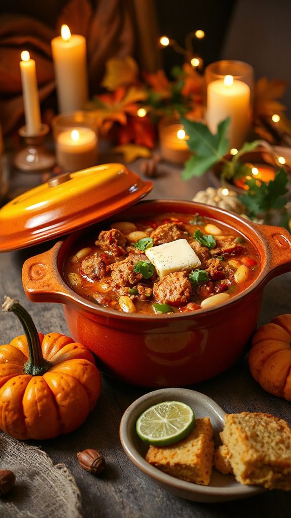 hearty pumpkin turkey chili