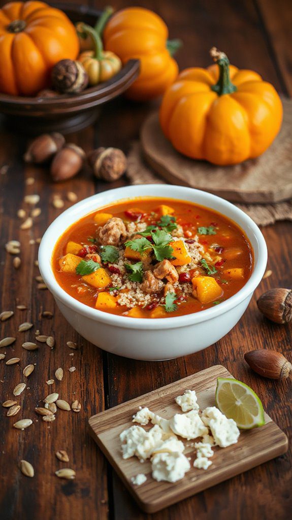 hearty pumpkin turkey chili