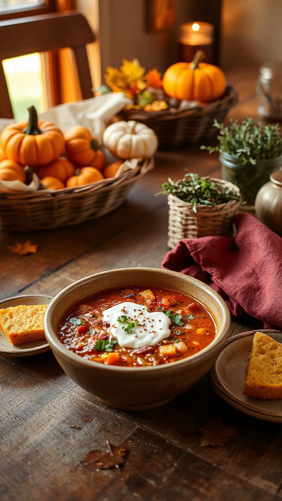 hearty spicy pumpkin chili