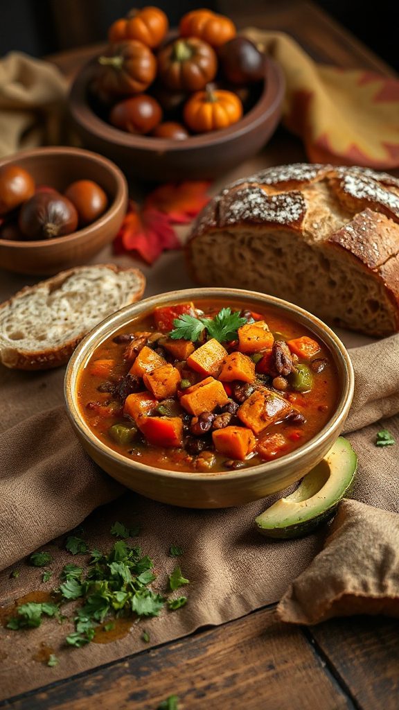 hearty spicy sweet potato chili