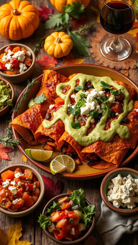 hearty sweet potato enchiladas