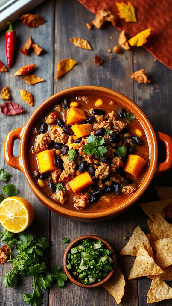 hearty turkey pumpkin chili
