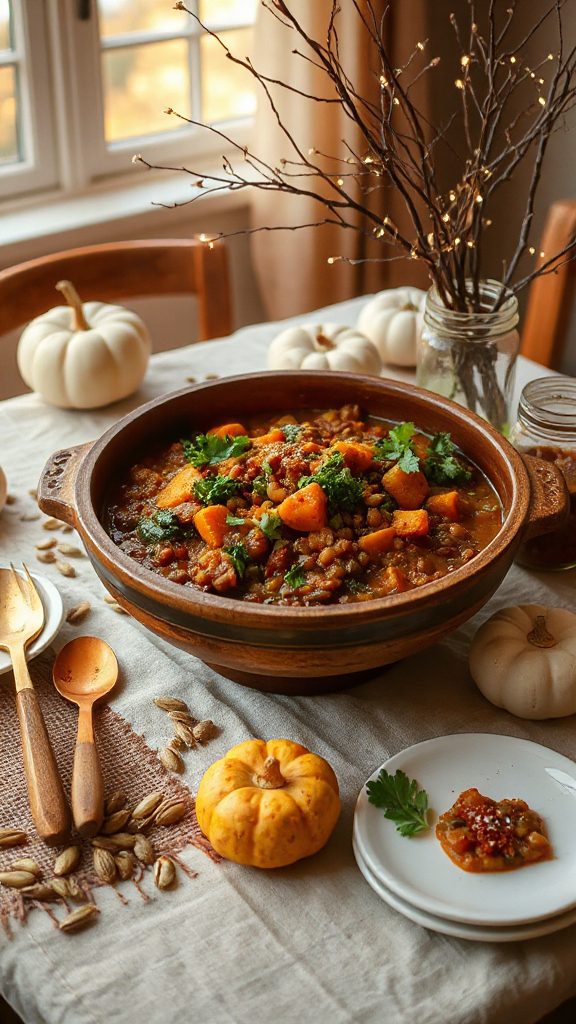 hearty vegan pumpkin stew