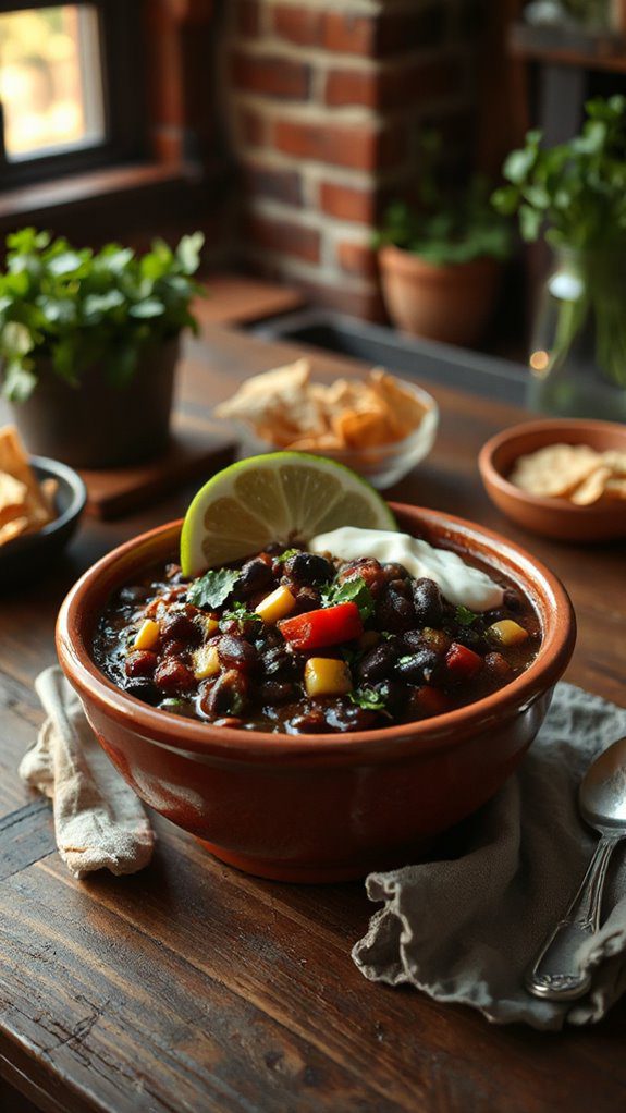 hearty vegetarian black bean chili