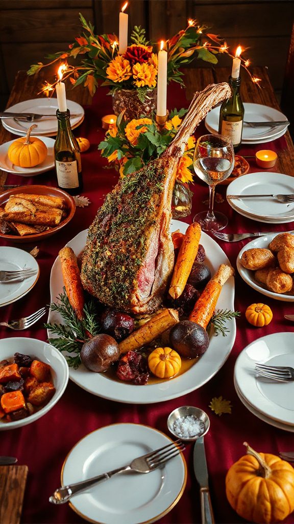 herb crusted lamb with vegetables