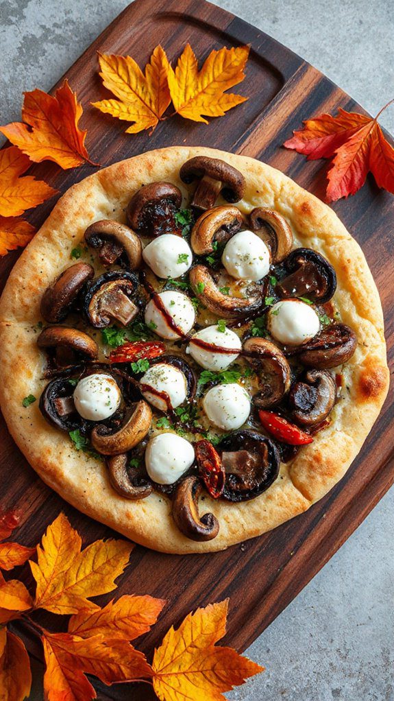 herb crusted mushroom pizza herb crusted mushroom pizza