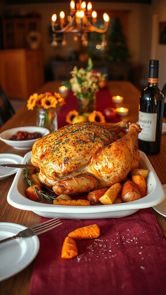 herb crusted roast chicken dinner