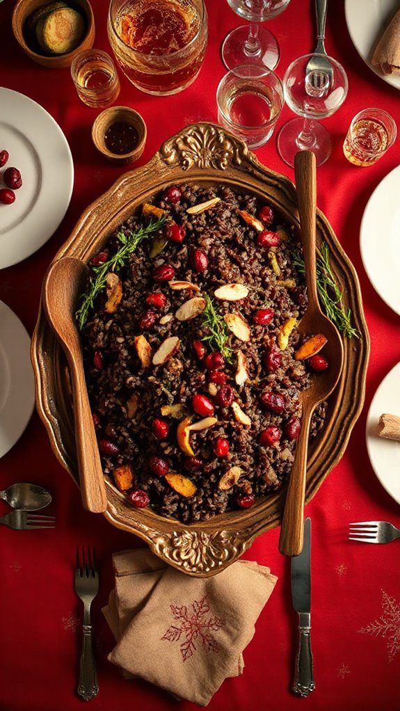 herb infused cranberry almond pilaf
