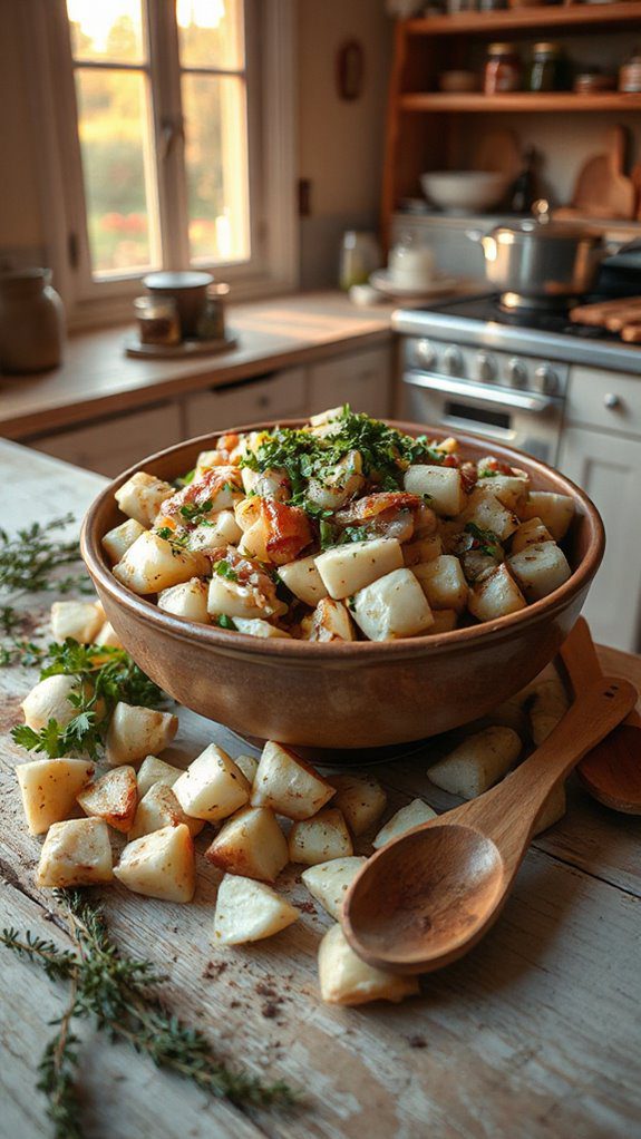 herb infused turnip vegetable dish