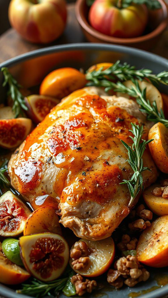 herb roasted chicken with figs